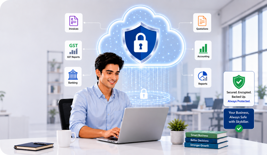 Secure Data Backup – Your business data is safely stored and protected on the cloud.